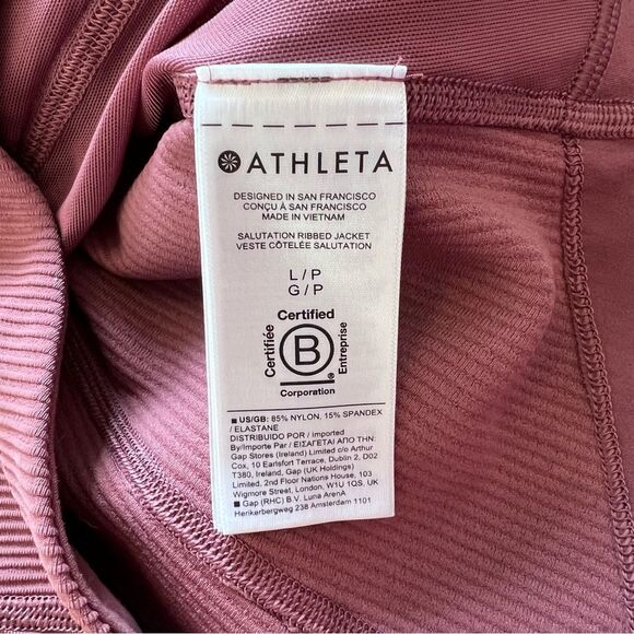 Athleta salutation ribbed jacket in tawny rose women’s size L petite - Picture 3 of 7
